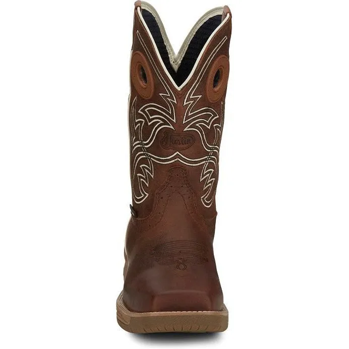 Justin Men's Nitread 11" Comp Toe WP Western Work Boot -Brown- CR3201