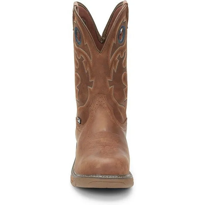Justin Men's Rush 11" Nano CT Western Work Boot -Brown- SE4334