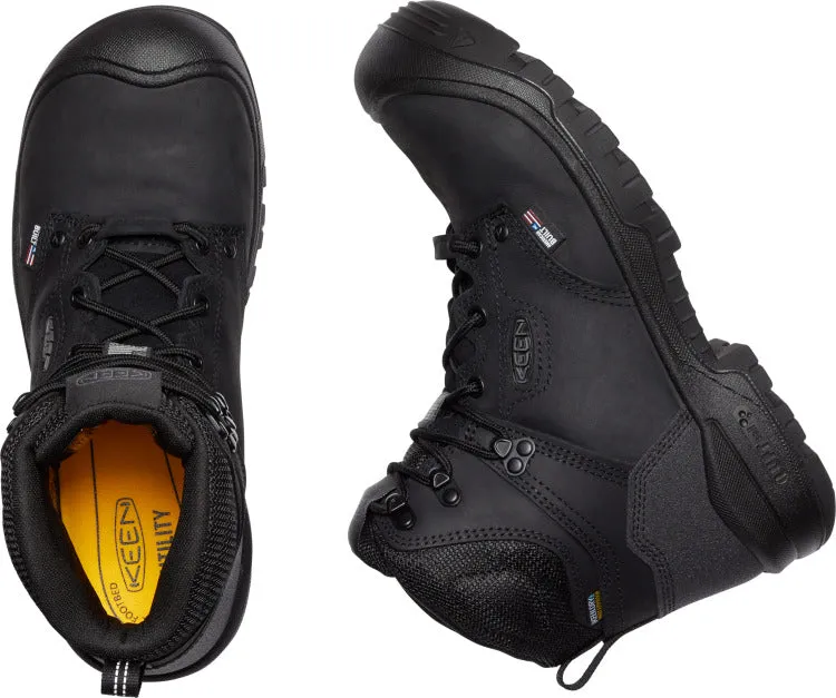 'Keen Utility' Men's 6" Independence EH WP Comp Toe - Black / Black
