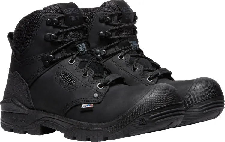 'Keen Utility' Men's 6" Independence EH WP Comp Toe - Black / Black