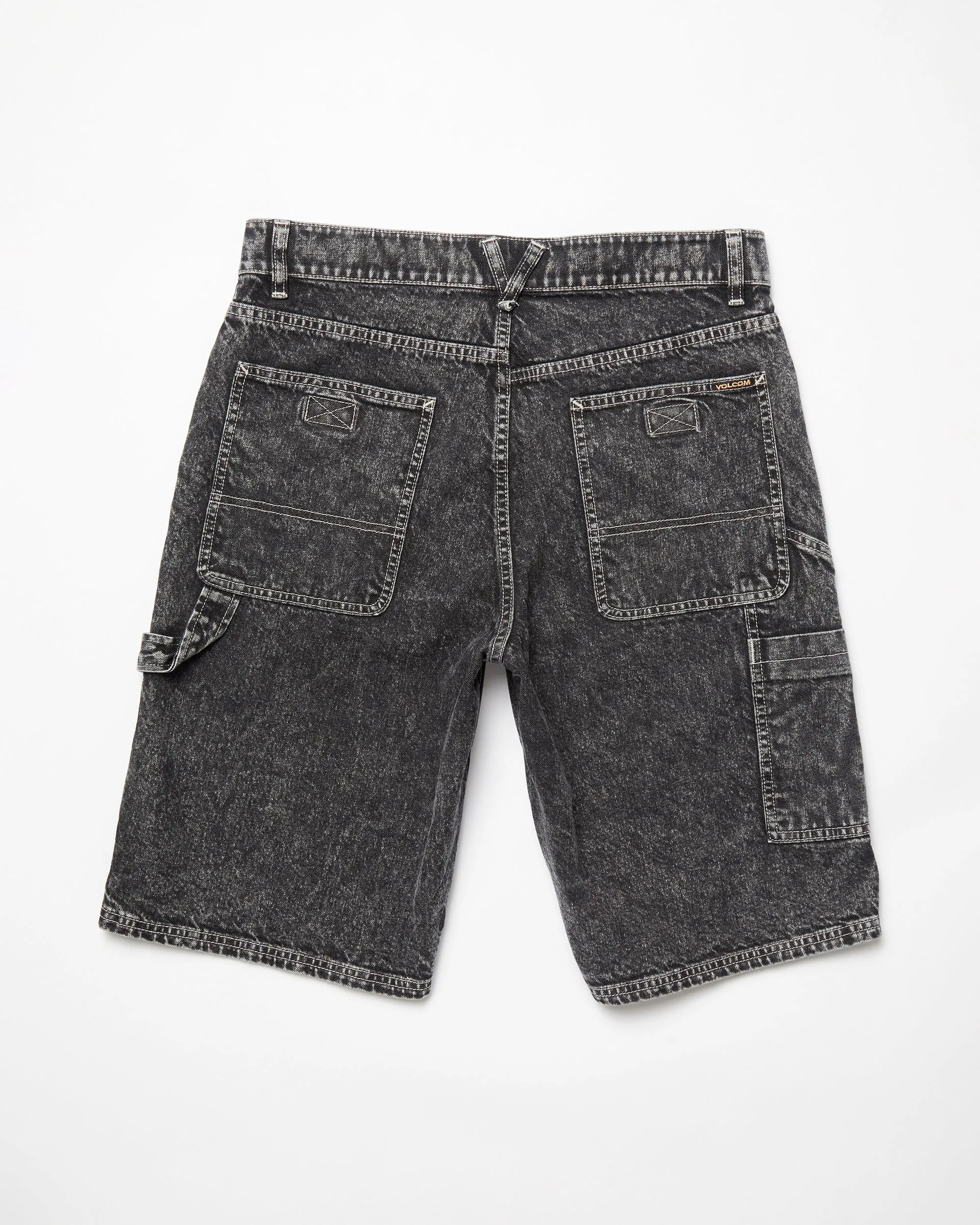 Labored Denim Utility Short - LIGHT ACID BLACK