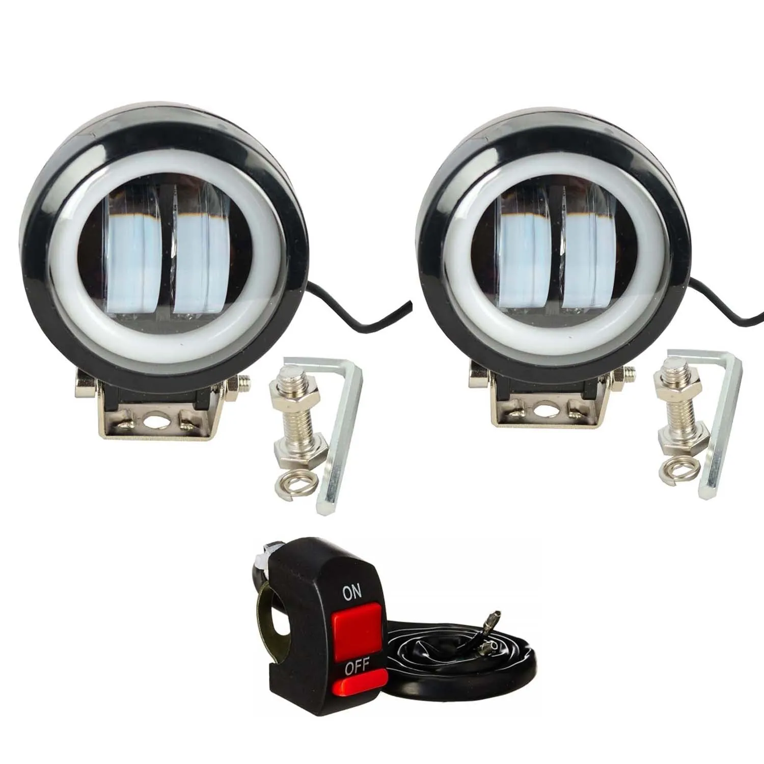 Led Fog Light With Blue Ring 20 W (Pack of 2 Pcs)