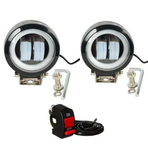 Led Fog Light With Blue Ring 20 W (Pack of 2 Pcs)