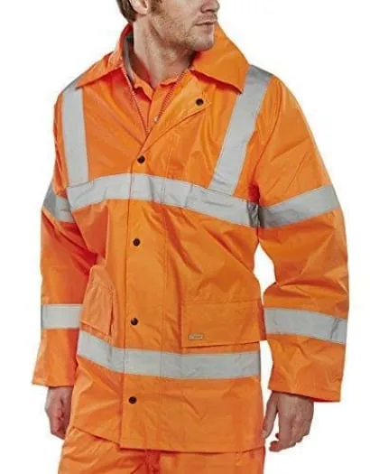Lightweight Hi Vis Waterproof Jacket En471 Beeswift Tj8