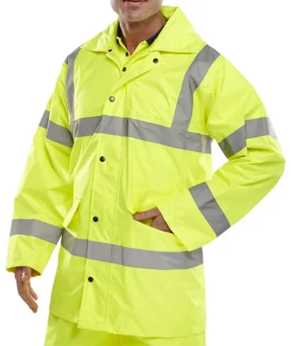Lightweight Hi Vis Waterproof Jacket En471 Beeswift Tj8