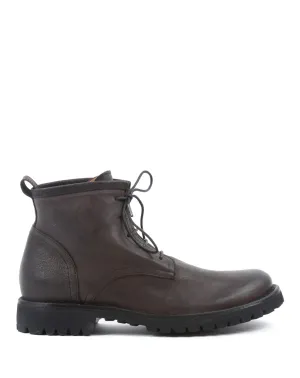 M-EZRA Brown Leather Lace-up Boots