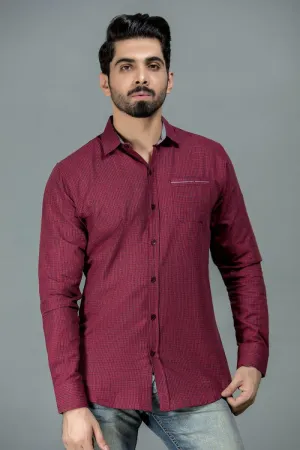 Maroon Gingham Shirt