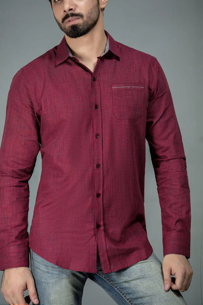 Maroon Gingham Shirt