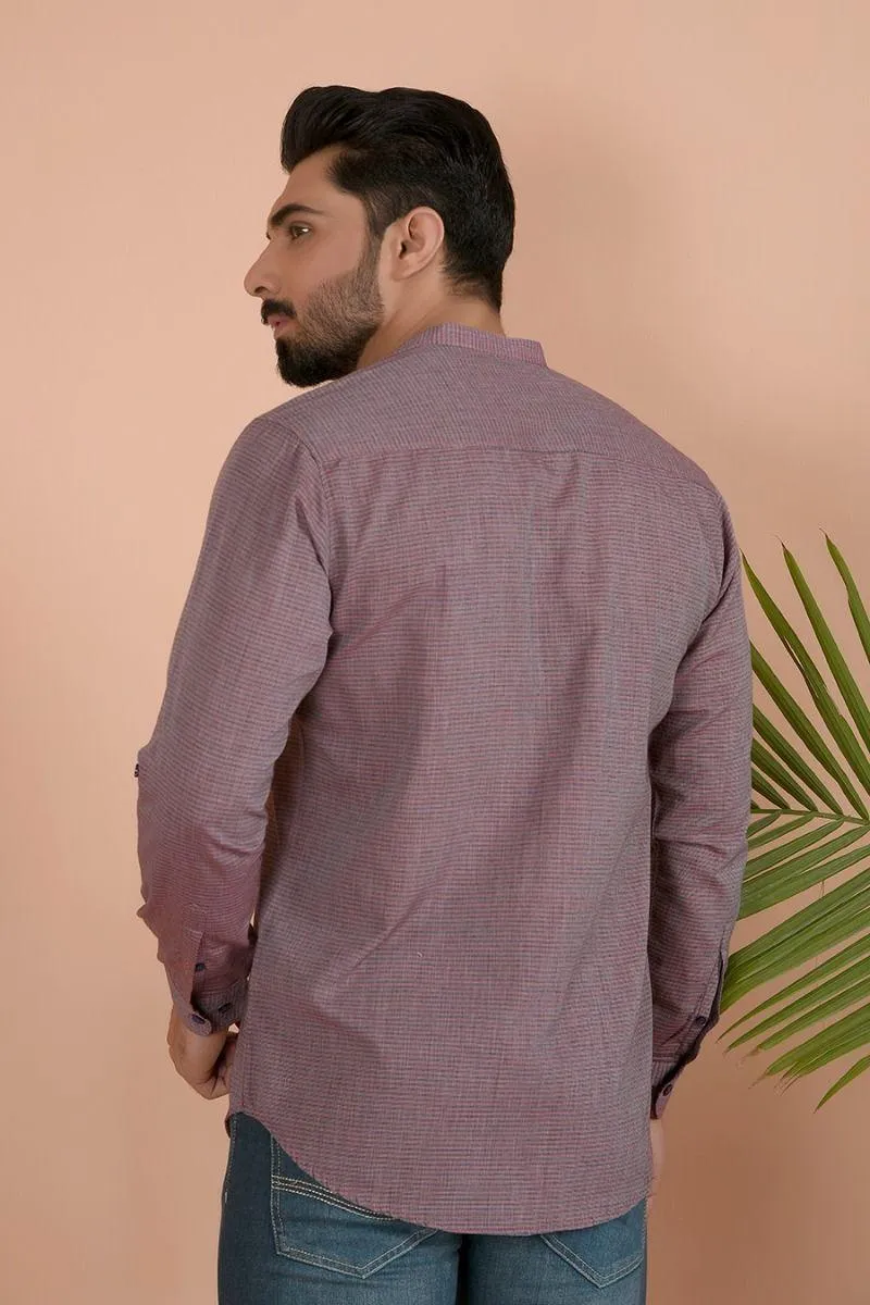 MAROON PINSTRIPE SHIRT