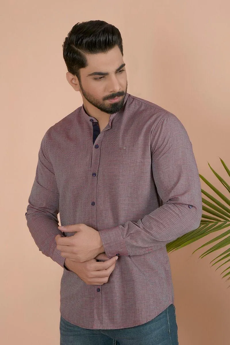 MAROON PINSTRIPE SHIRT