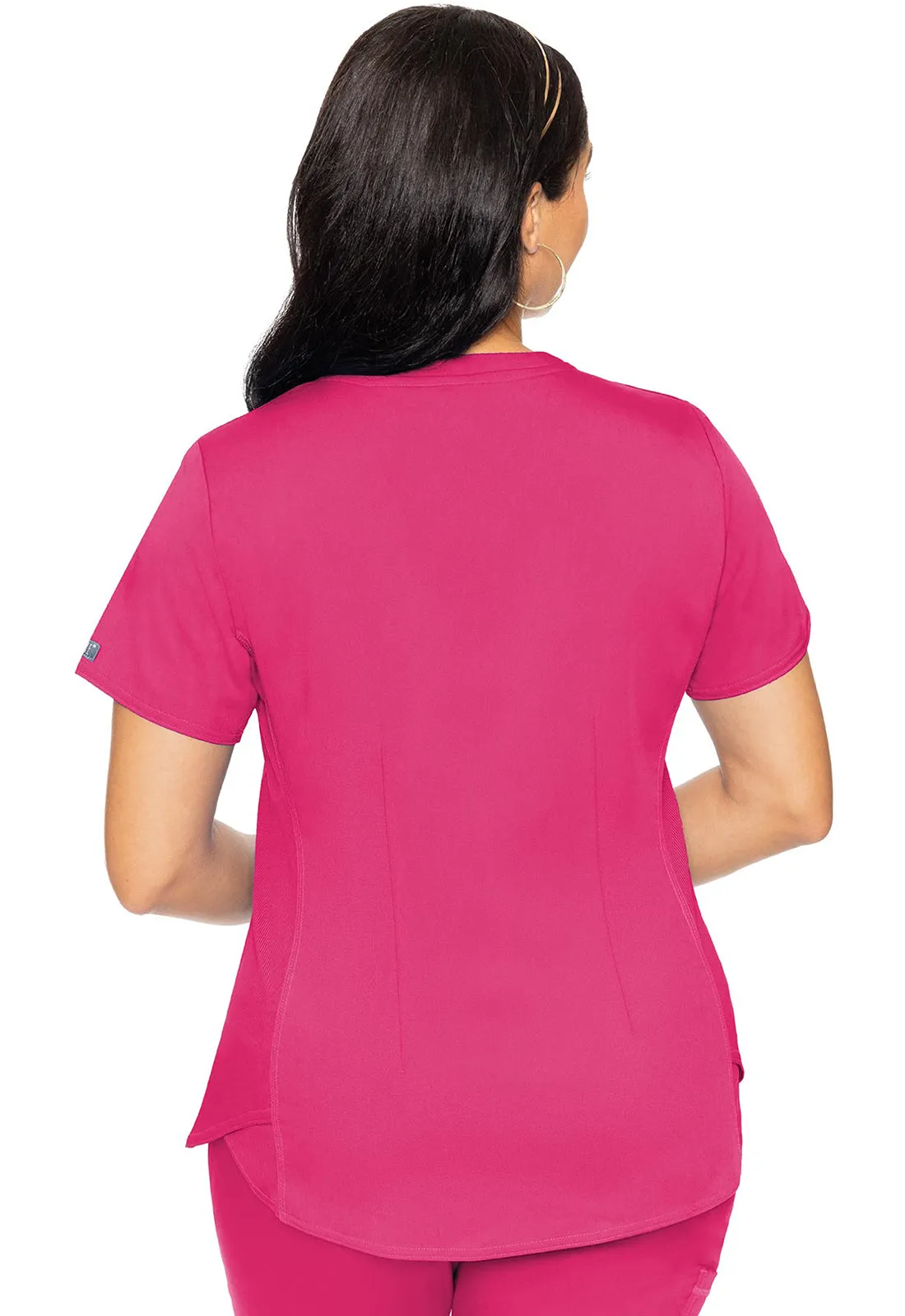 Med Couture MC Touch V-Neck Shirttail Top in Pink Punch