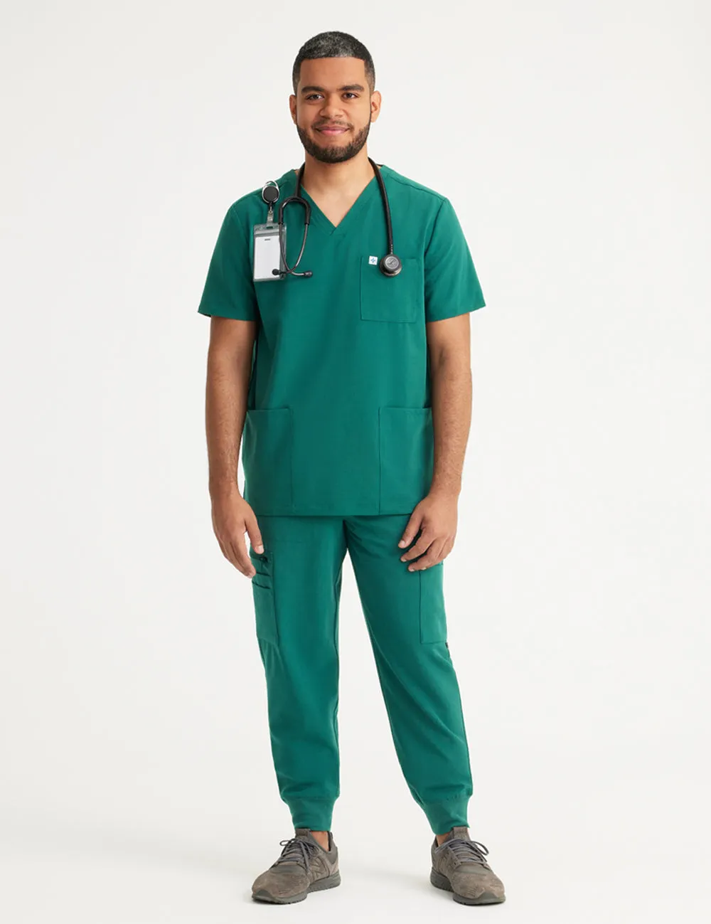 Mens 2-Pocket V-Neck Scrub Top