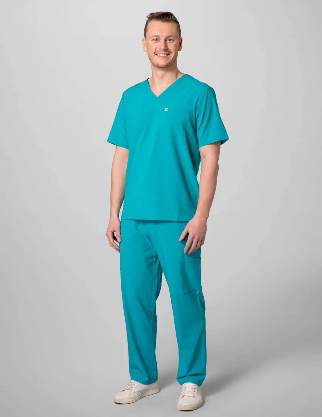 Mens 2-Pocket V-Neck Scrub Top