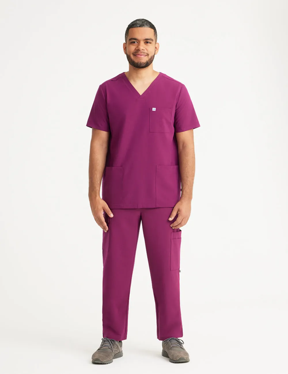 Mens 3-Pocket V-Neck Scrub Top