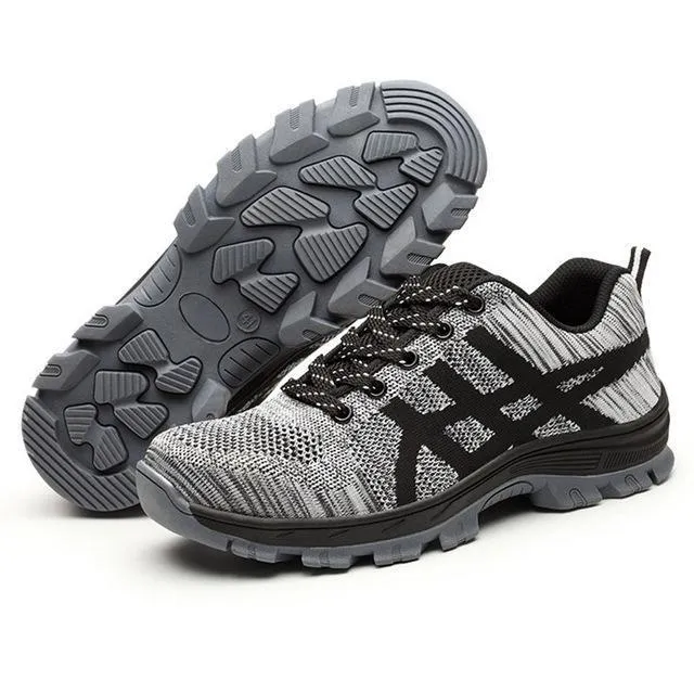 Men's Air Mesh Safety Sole Steel Toe Shoes