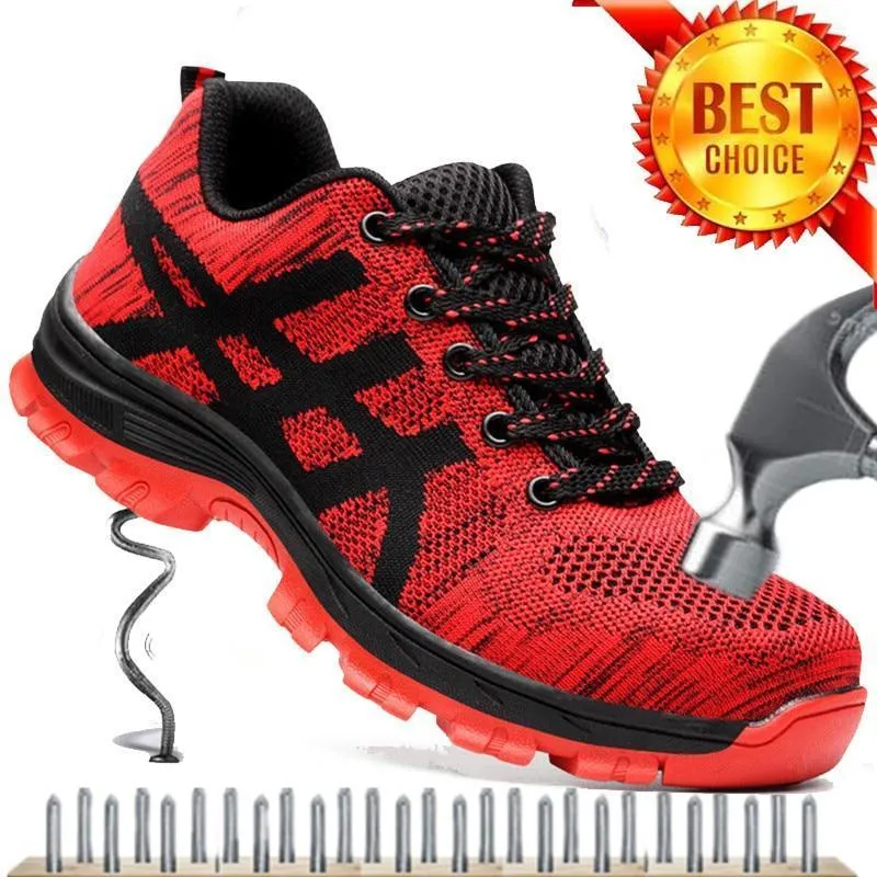 Men's Air Mesh Safety Sole Steel Toe Shoes