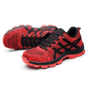 Men's Air Mesh Safety Sole Steel Toe Shoes