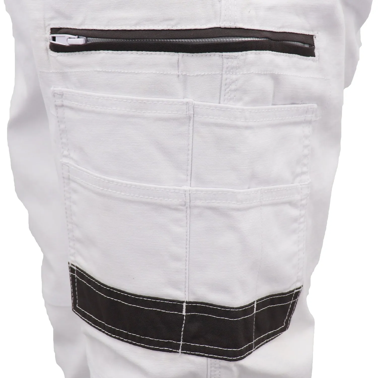 Men's Cargo Cotton Drill Work Pants UPF 50  13 Pockets Tradies Workwear Trousers, Khaki, 32