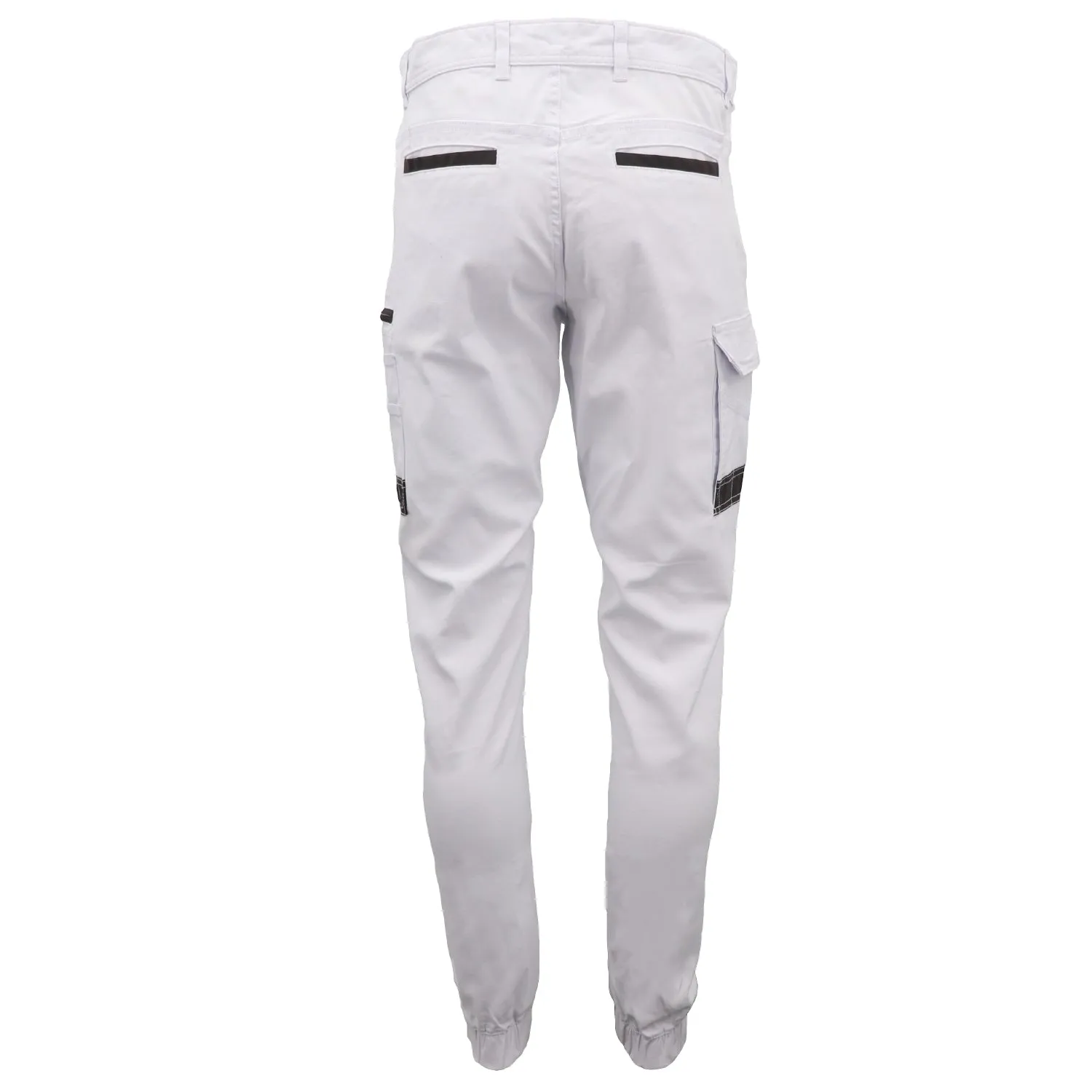 Men's Cargo Cotton Drill Work Pants UPF 50  13 Pockets Tradies Workwear Trousers, White, 40
