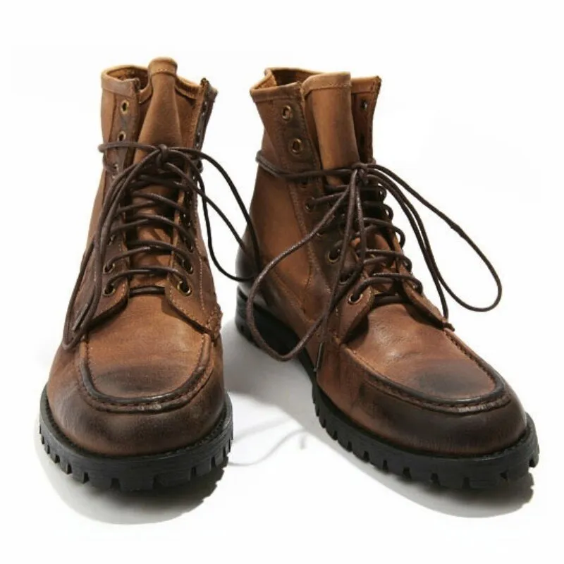 Mens Footwear Work Boots Genuine Leather High Top Shoes