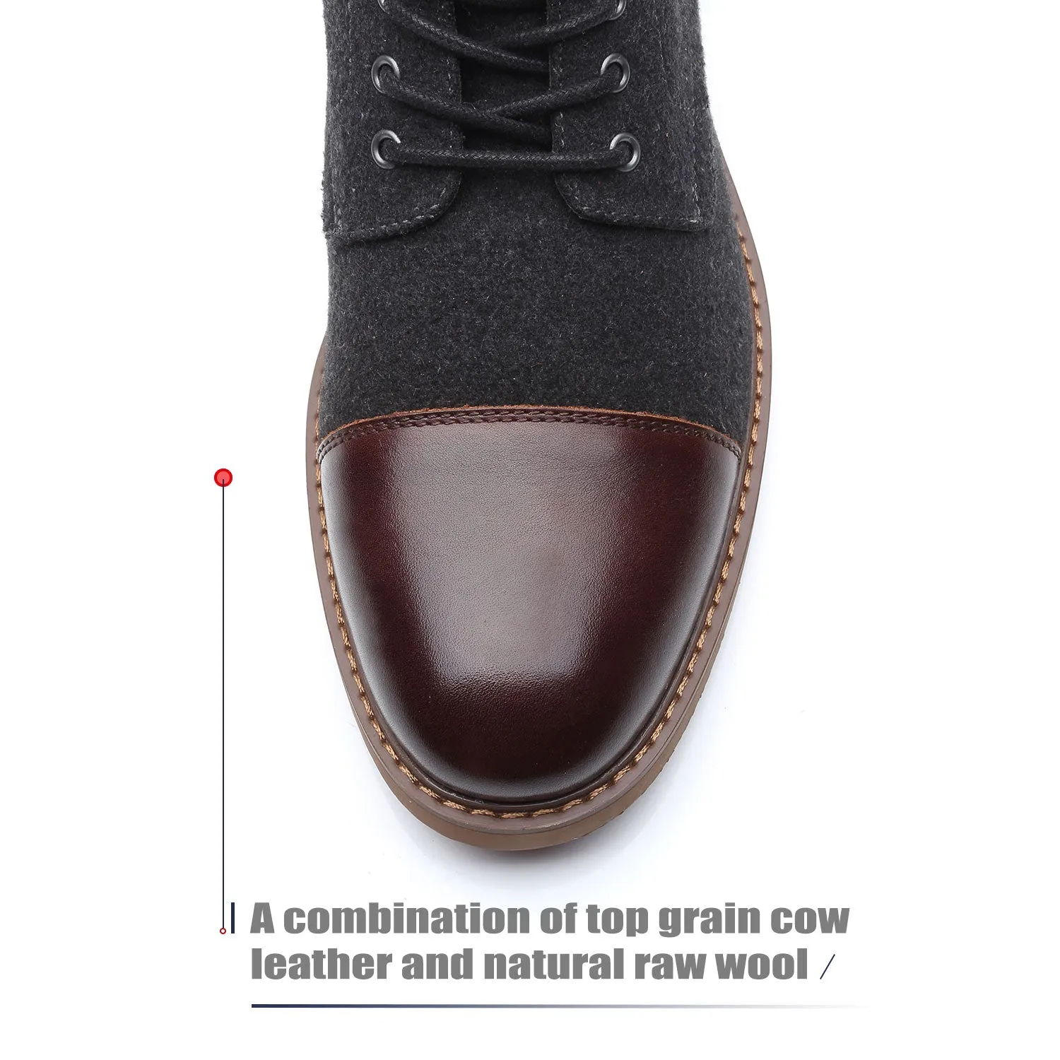 Mens Genuine Leather Boots Cosy-1-darkbrowndarkgrey
