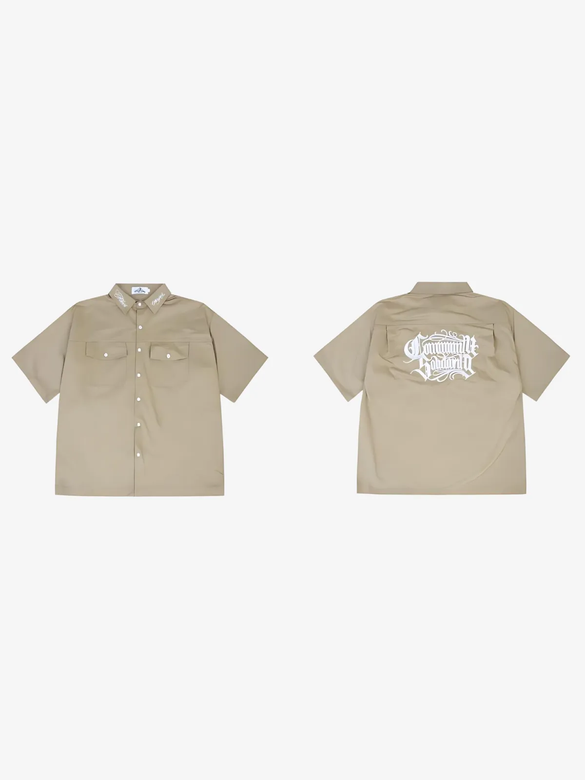 MEN'S HIP HOP EMBROIDERY WORKWEAR SHIRT