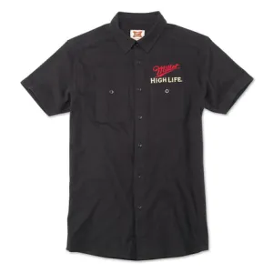 Men's Miller High Life Brew Master Button Up S/S - Black