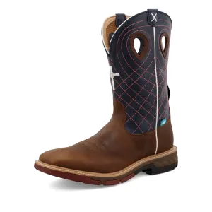 MENS MOCHA & NAVY WATERPROOF WORK BOOT