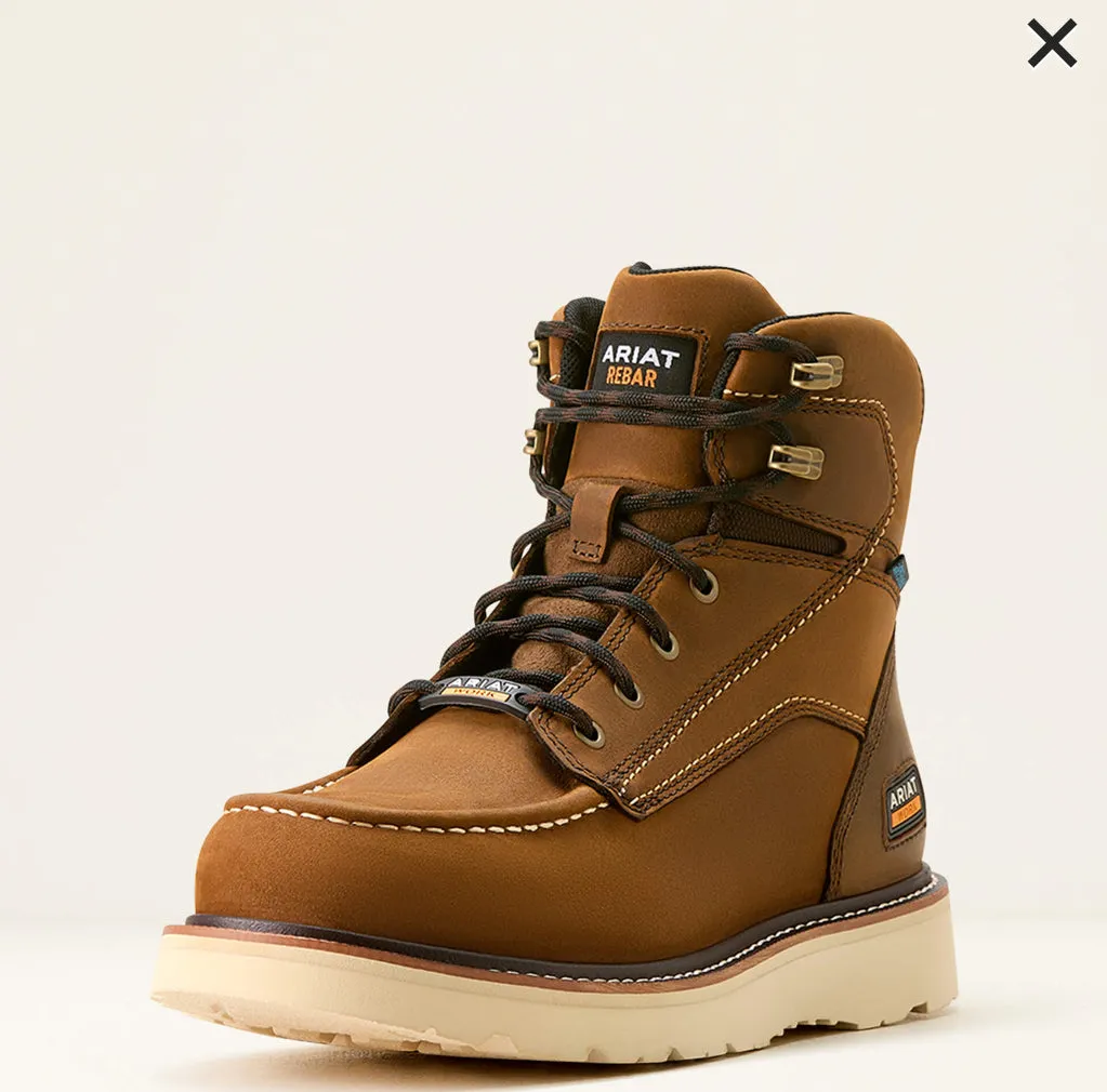 Men’s Rebar Wedge Moc Toe 6” Waterproof Work Boot