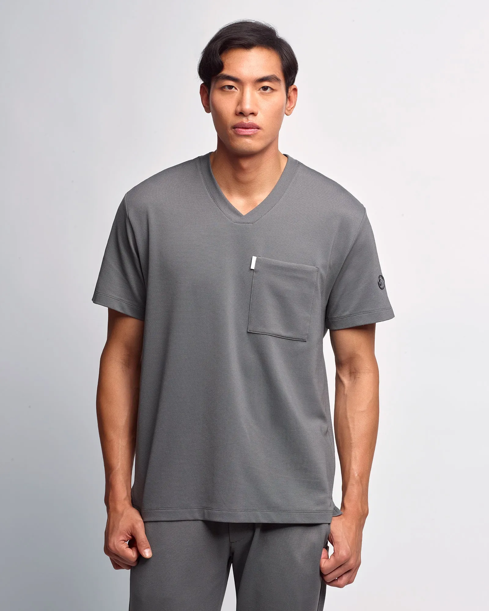 Men's V-neck Office Scrub Top | Jersey Milano