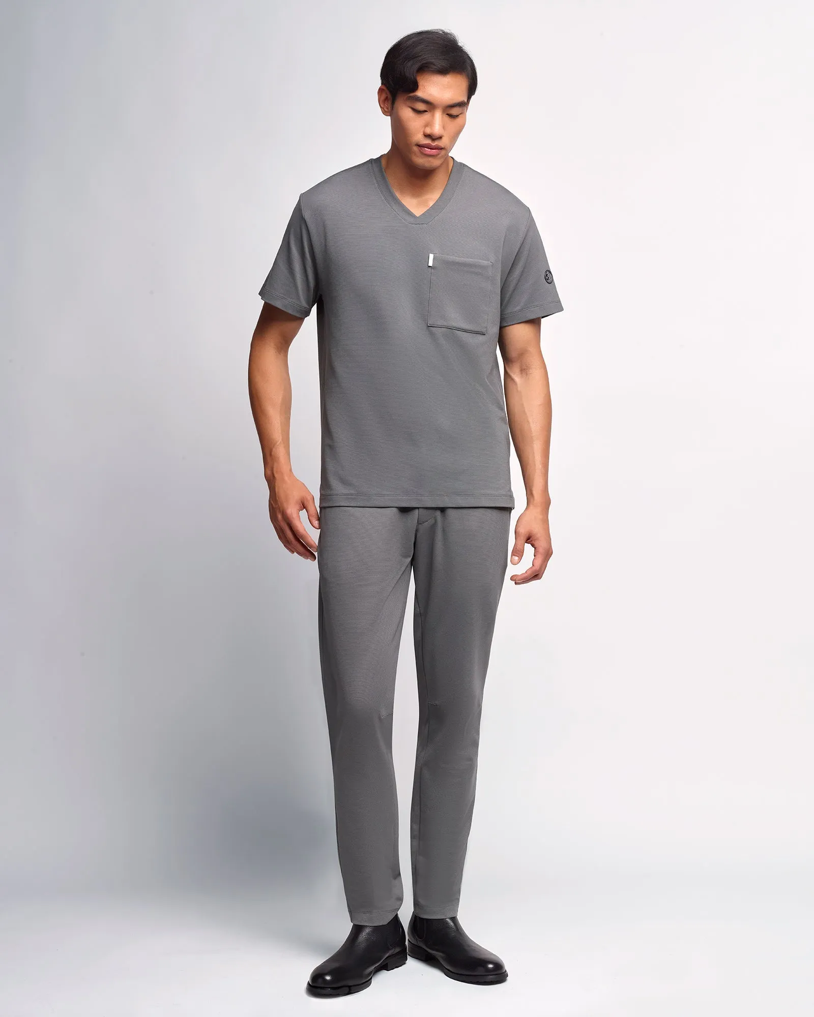 Men's V-neck Office Scrub Top | Jersey Milano