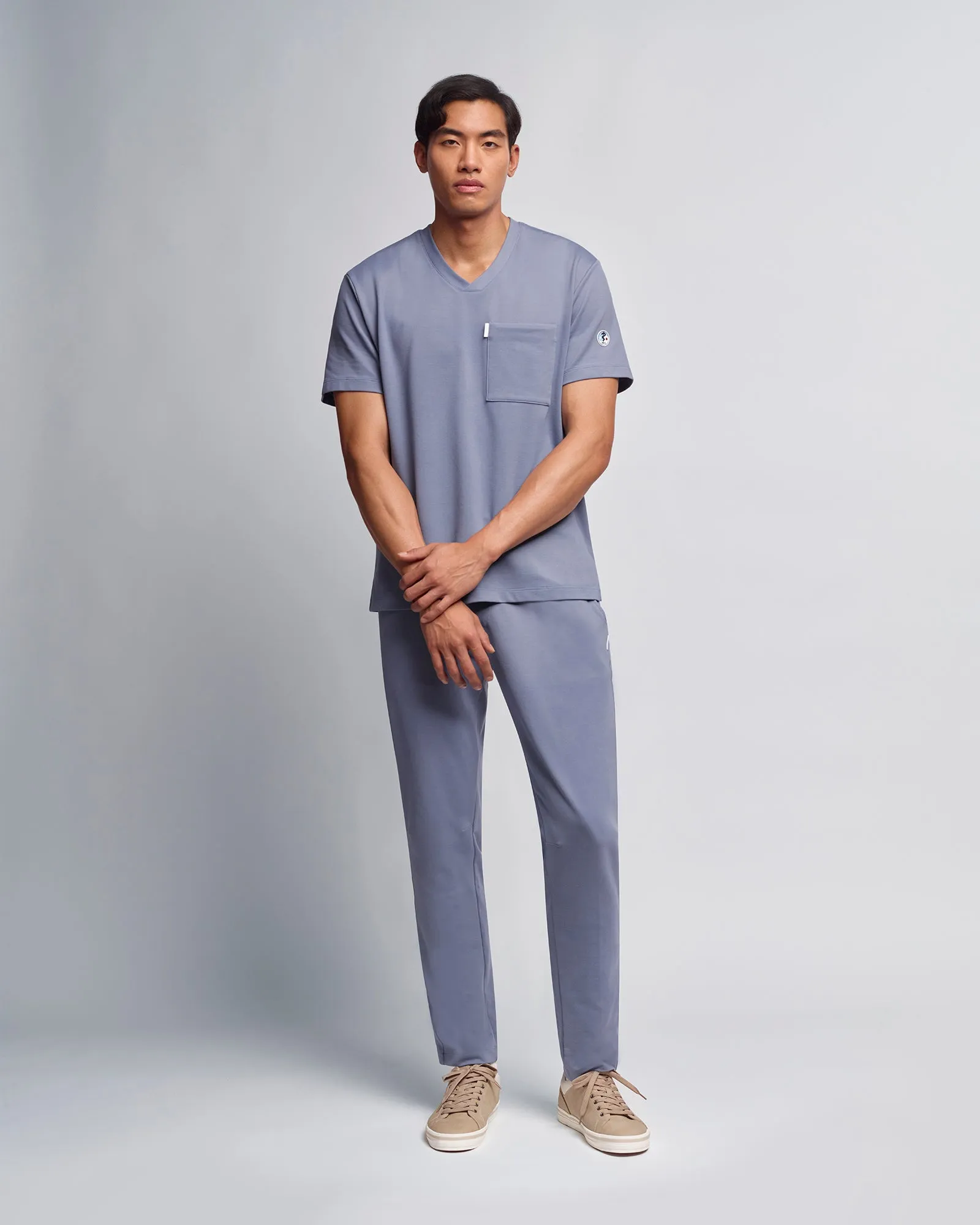 Men's V-neck Office Scrub Top | Jersey Milano