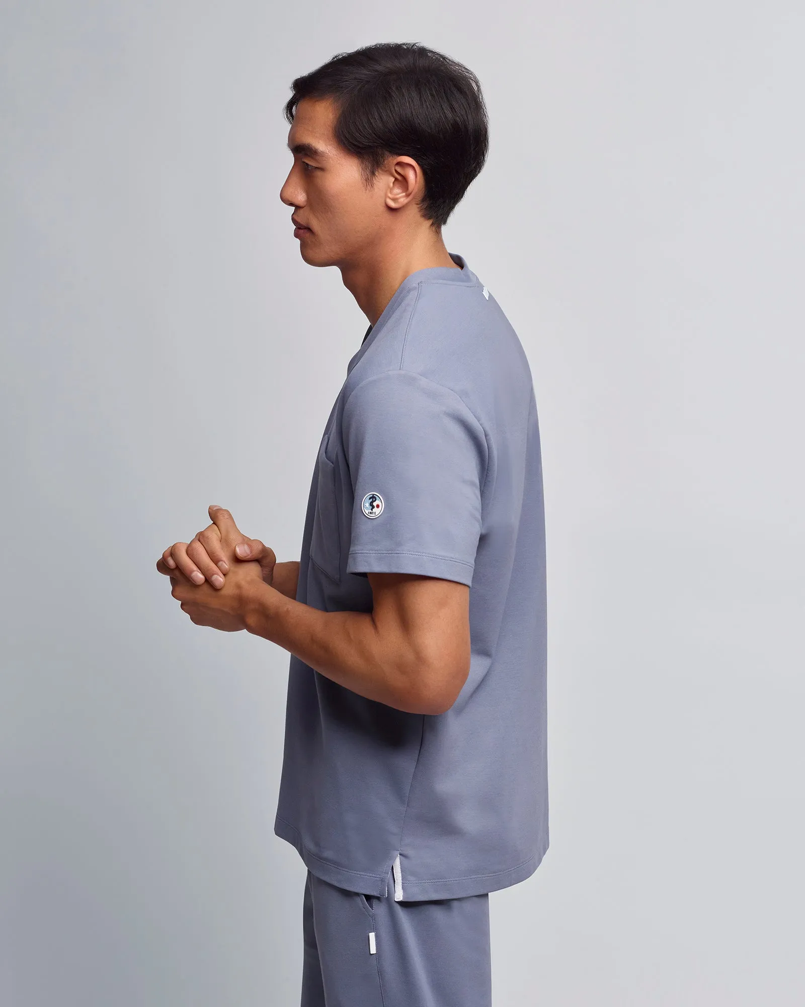 Men's V-neck Office Scrub Top | Jersey Milano
