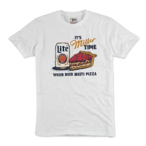 Miller Lite Deep Dish Pizza Tee - White