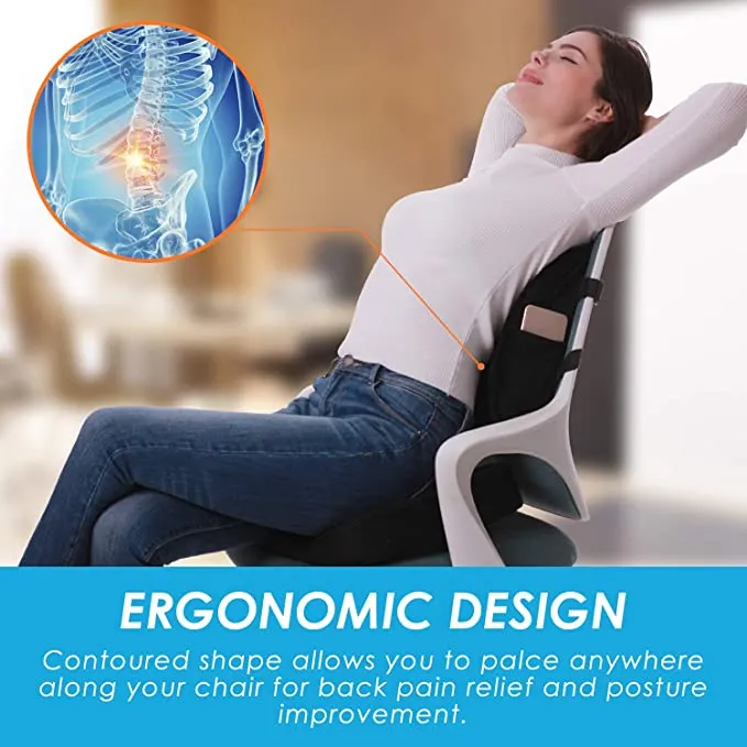 New Supa Modern Memory Foam Car Seat Cushion and 3D Mesh Lumbar Support Pillow Coccyx Orthopedic Seat Cushion for Office Chair Lumbar Support Back Pillow for Reliving Lower Back Pain