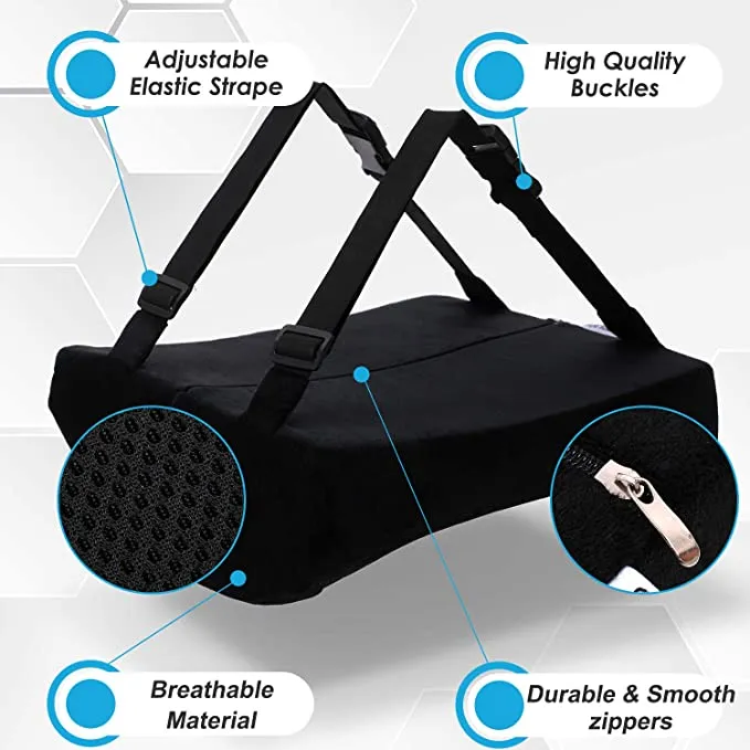 New Supa Modern Memory Foam Car Seat Cushion and 3D Mesh Lumbar Support Pillow Coccyx Orthopedic Seat Cushion for Office Chair Lumbar Support Back Pillow for Reliving Lower Back Pain