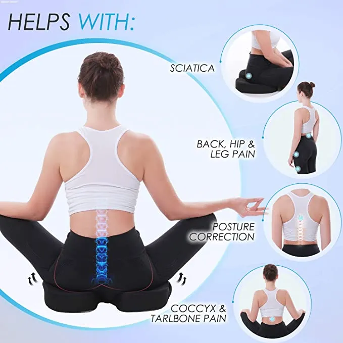 New Supa Modern Memory Foam Car Seat Cushion and 3D Mesh Lumbar Support Pillow Coccyx Orthopedic Seat Cushion for Office Chair Lumbar Support Back Pillow for Reliving Lower Back Pain