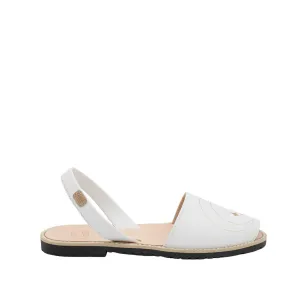 Open Toe Leather Menorcan Sandal With Sling Back - Madona 1056 Lunas Ciervo