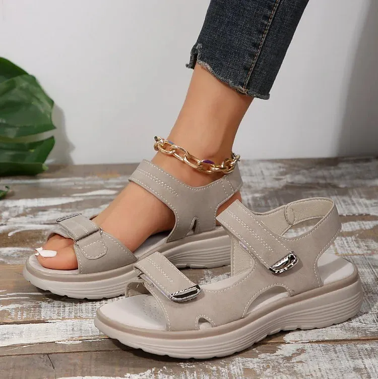 Orthopedic Sandals with Adjustable Straps and Cushioned Sole