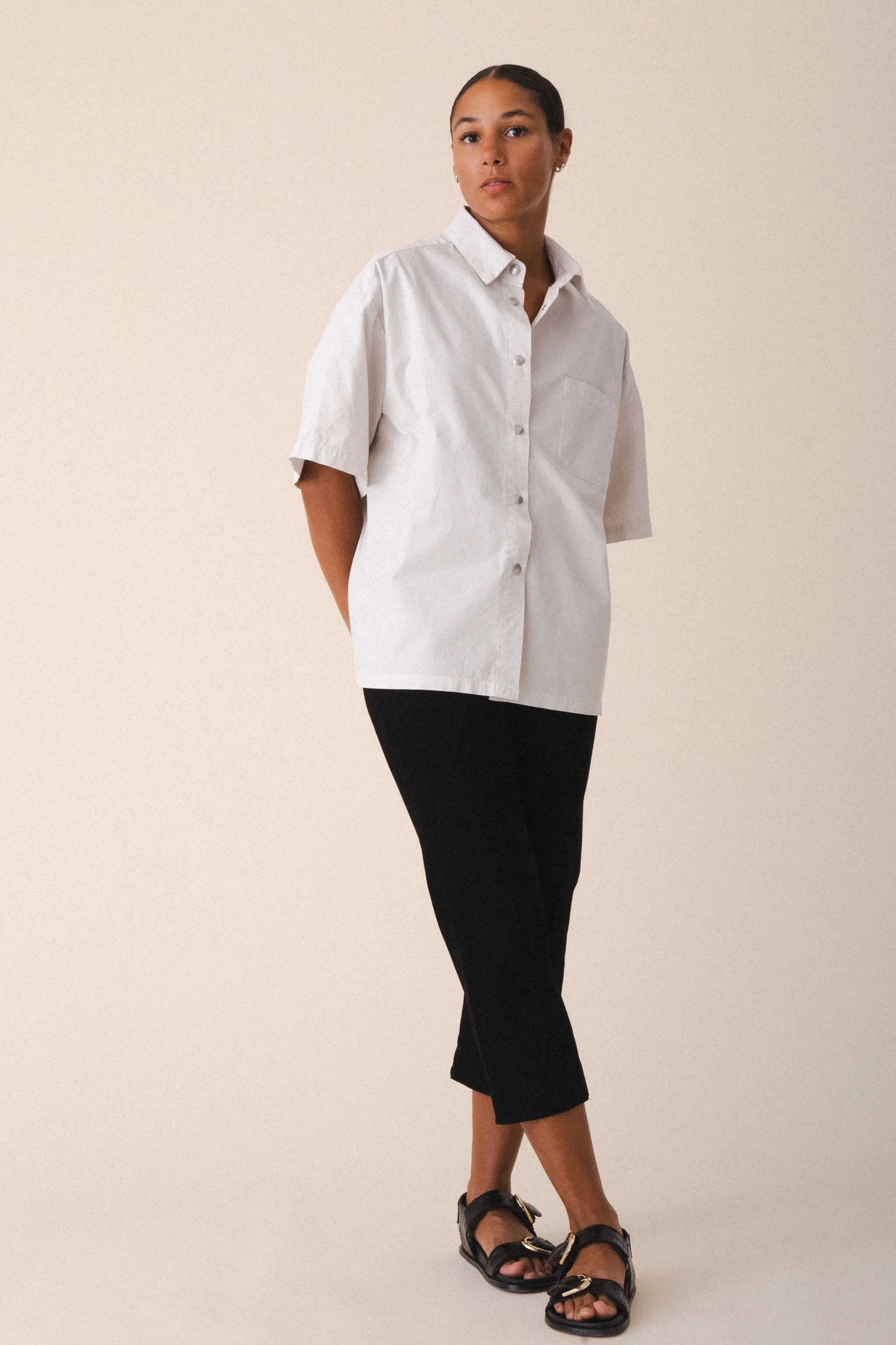 Oversized Work Shirt in Oyster