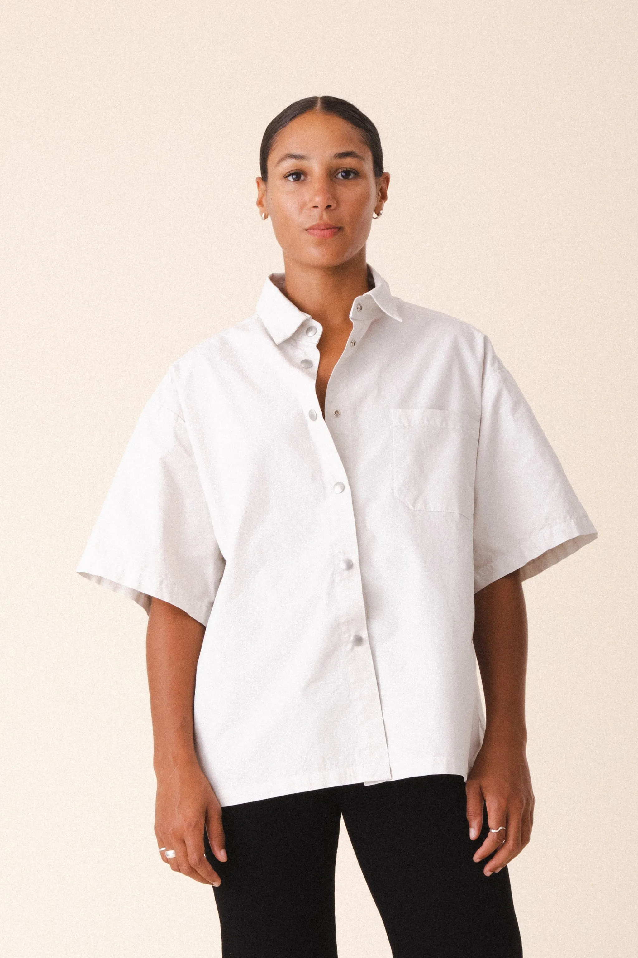 Oversized Work Shirt in Oyster