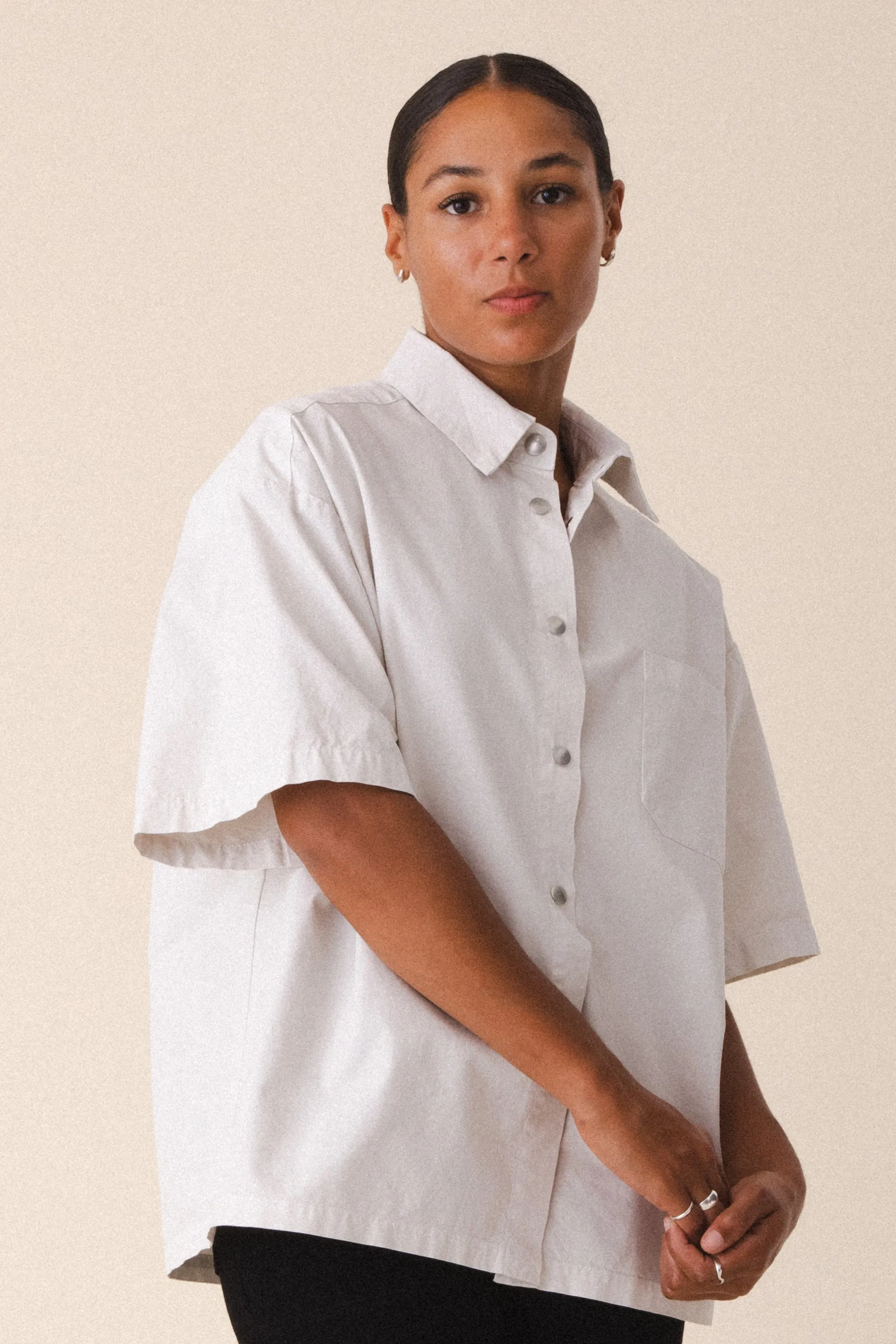 Oversized Work Shirt in Oyster
