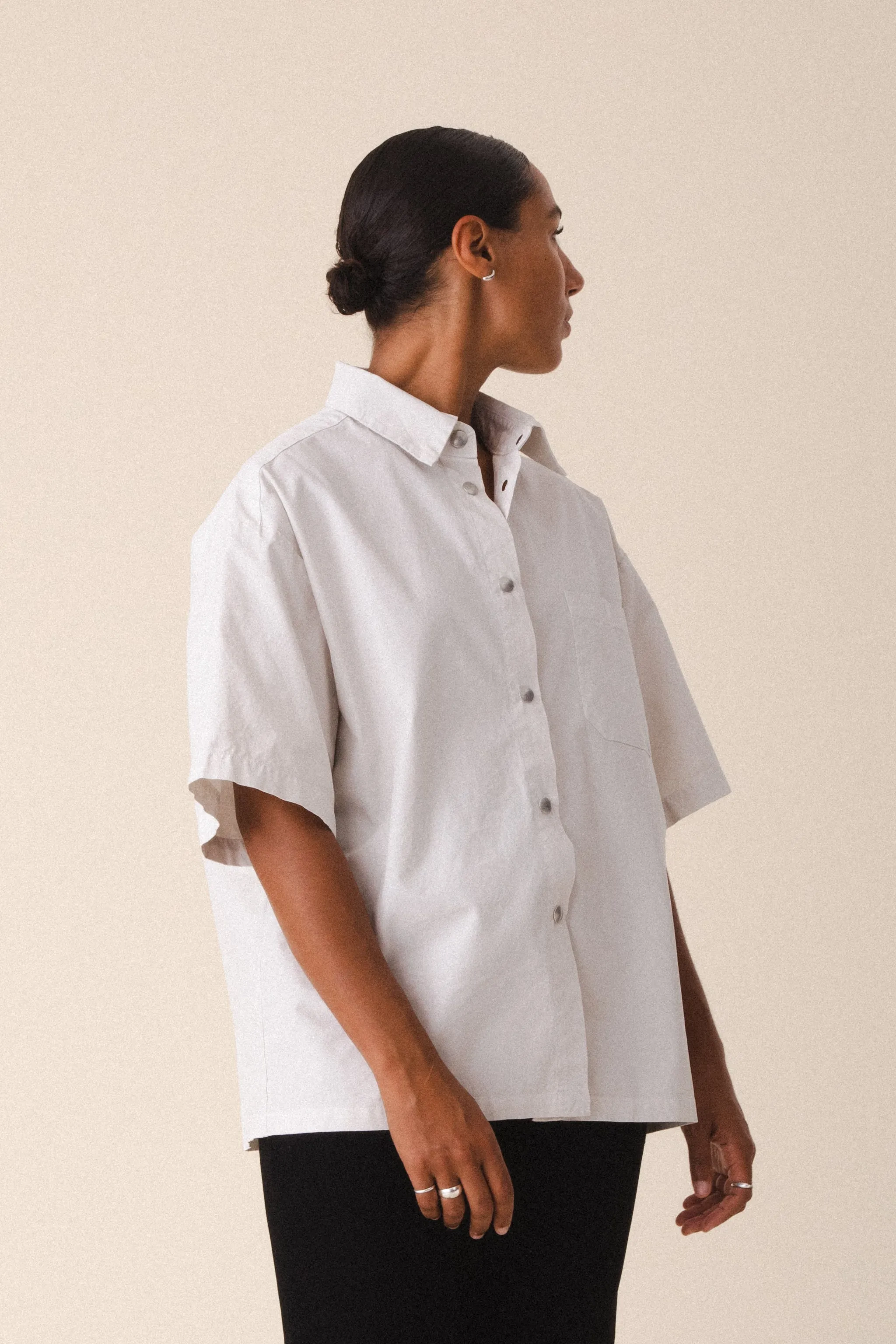 Oversized Work Shirt in Oyster