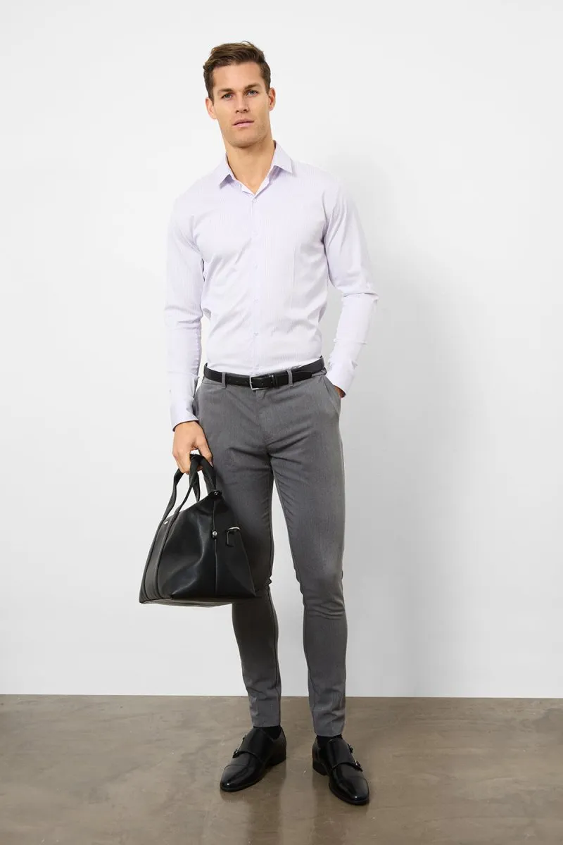 Performance Business Shirt in Lilac/White Bengal Stripe