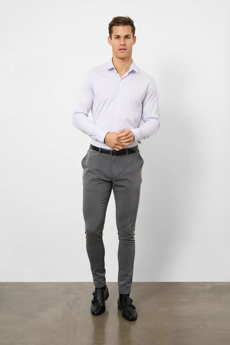 Performance Business Shirt in Lilac/White Bengal Stripe
