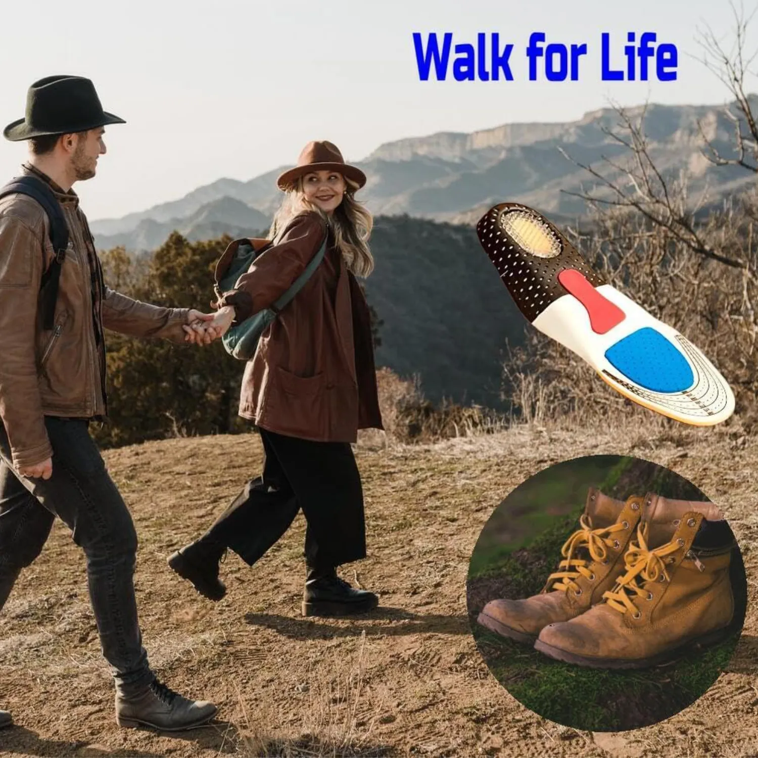 Plantar Fasciitis Support Insoles for Men or Women - Foot Arch Support Inserts