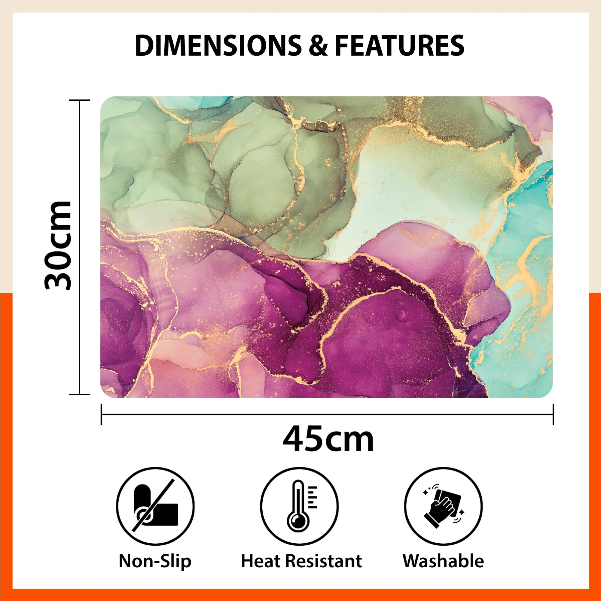 Polypropylene Table Mats & Coasters for Dining Table at Home (Hibiscus - Set of 6)