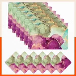 Polypropylene Table Mats & Coasters for Dining Table at Home (Hibiscus - Set of 6)