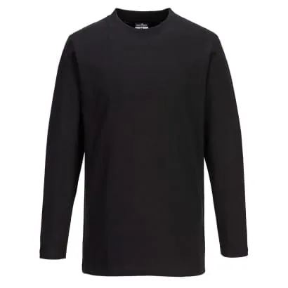 Portwest Long Sleeve T-Shirt Cotton Work Tee Shirt -B196