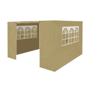 Premium Side Walls/Doors/Windows for Gazebo/Marquee , Fits 2 x 2m Models - Beige - DG142